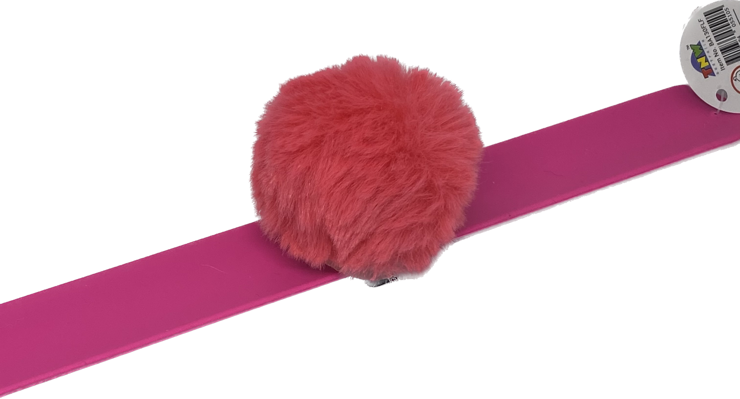 pink fluffy ball slap band