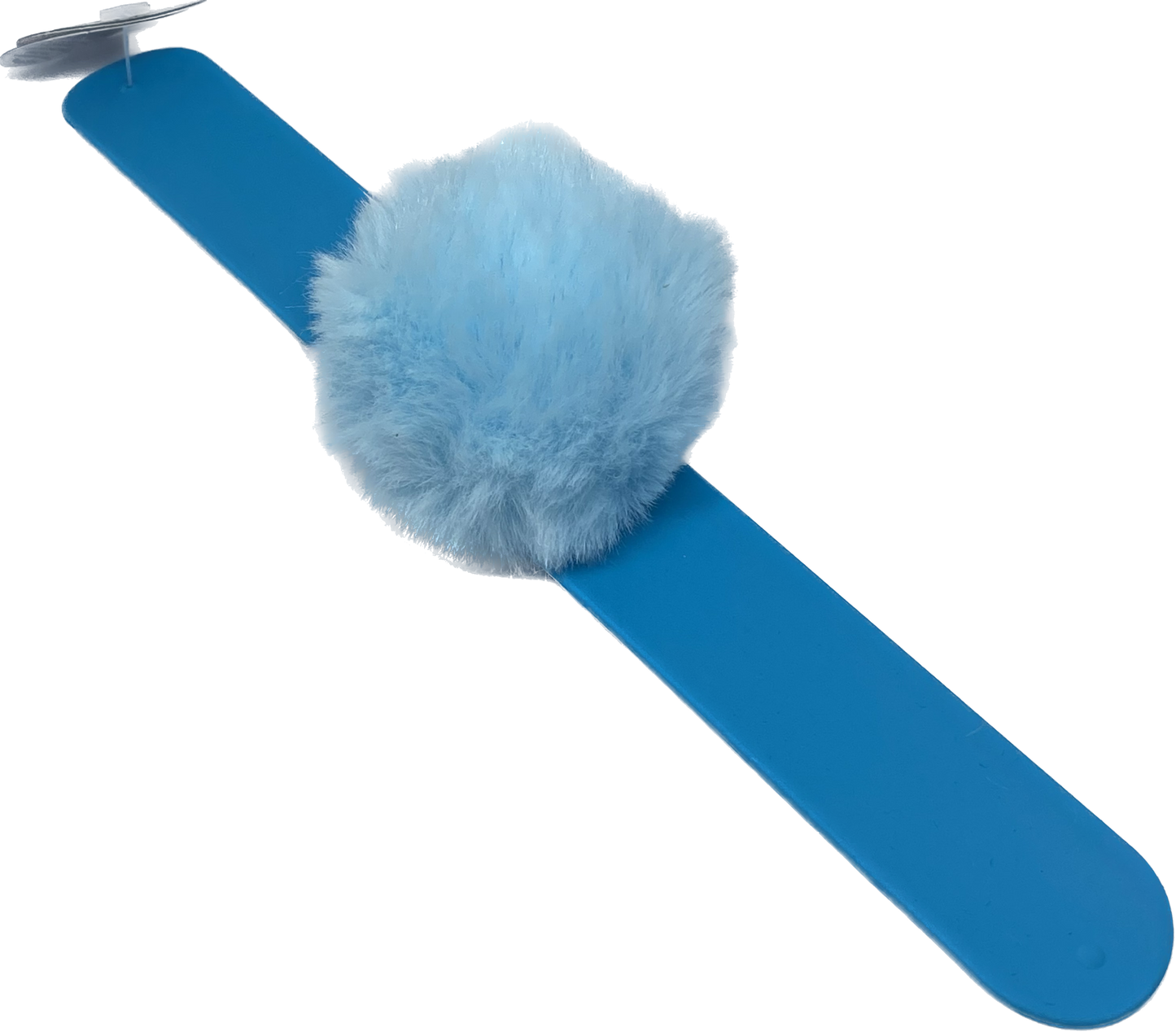 blue fluffy ball slap band